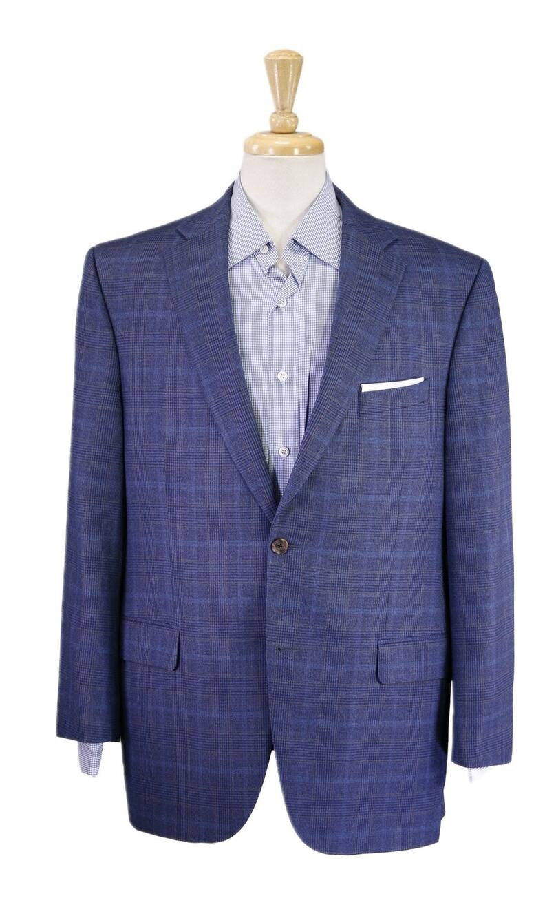 Daniel Cremieux x Loro Piana Blue Plaid 2-Btn Wool Sportcoat Blazer 42R